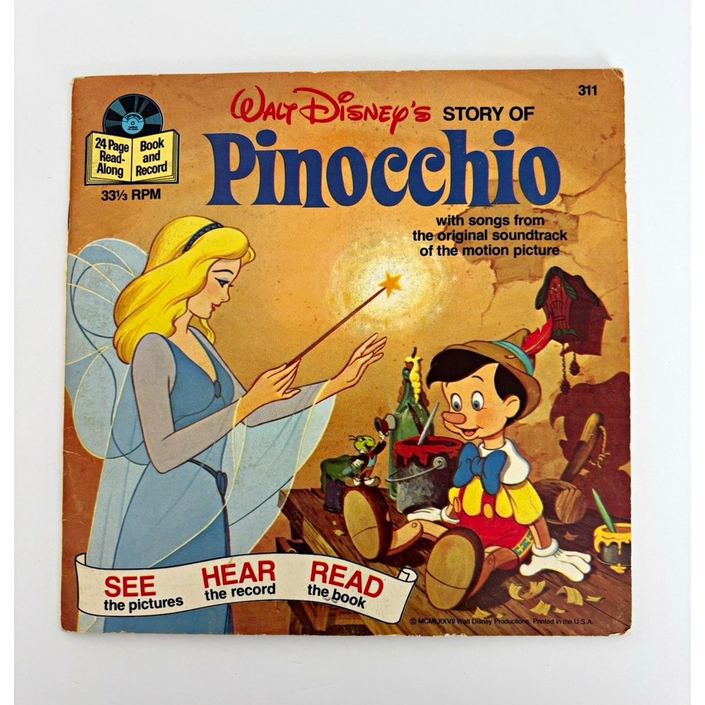 Disneyland Records Pinocchio Disney Book & Record 311 kidcore nostalgia